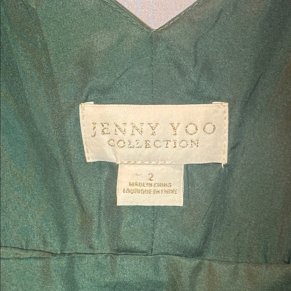 Jenny Yoo James Forest Green Chiffon Bridesmaid Gown‎ Size 2 NWT - Picture 12 of 14